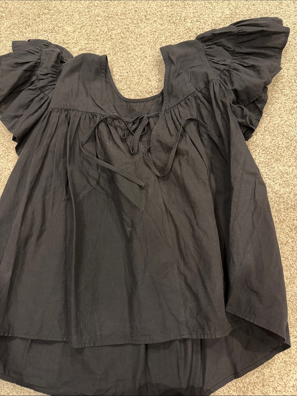 Pinch Black Ruffle Sleeve Blouse